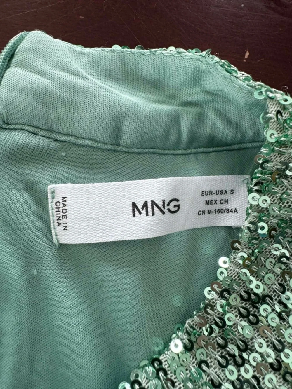 MNG Mango Mint Green Sequin Mermaid Festival Crop Top Burning Man Party Y2K - Picture 3 of 4